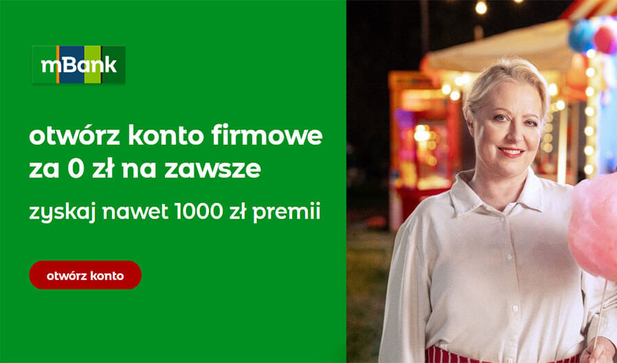 Premia do 1000 zł i prowadzenie mBiznes Konta za 0 zł w mBanku!