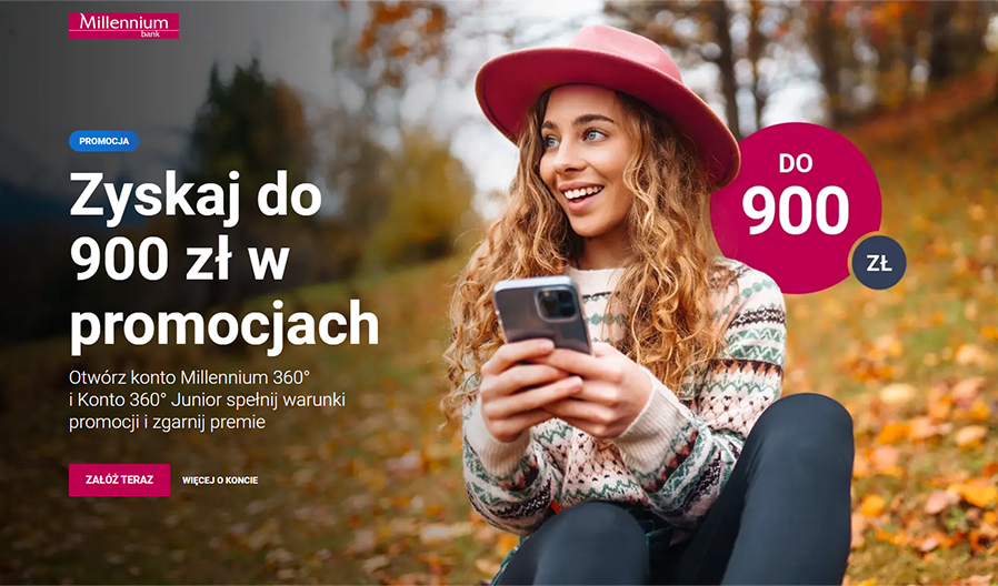 millenniumBank-ko Zyskaj do 900 zł w promocjach