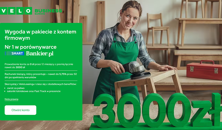 veloBank-kf Aż 3000 zł premii dla Twojej firmy w VeloBanku! 💼