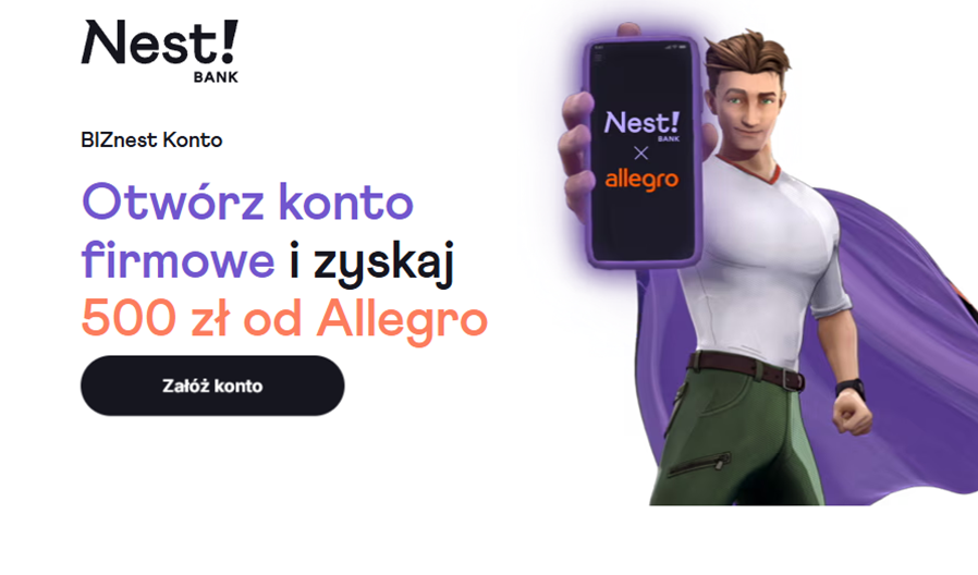 nestBank-kf Odbierz 500 zł na Allegro dla swojej firmy! 📦