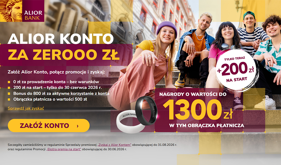 💍 Zainwestuj w innowacje i powiększ swój budżet o 1500 zł z Alior Bankiem!